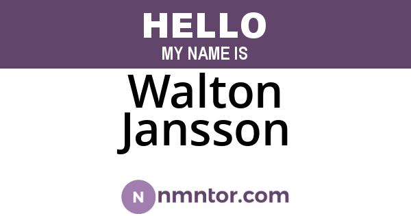 Walton Jansson