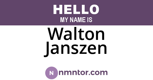 Walton Janszen