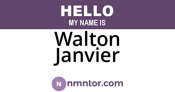 Walton Janvier