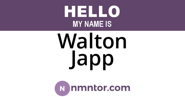 Walton Japp