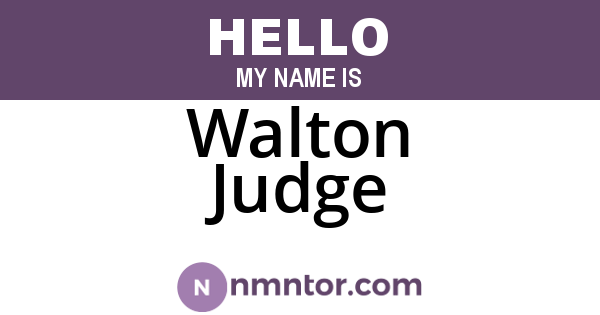 Walton Judge