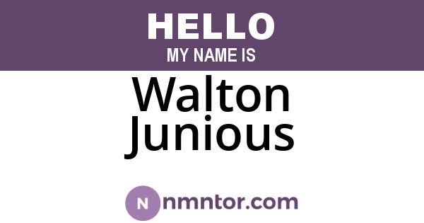 Walton Junious