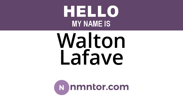 Walton Lafave