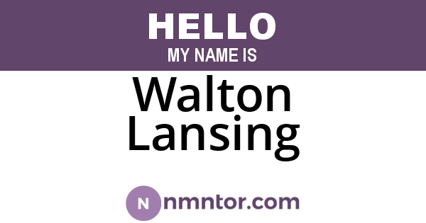 Walton Lansing