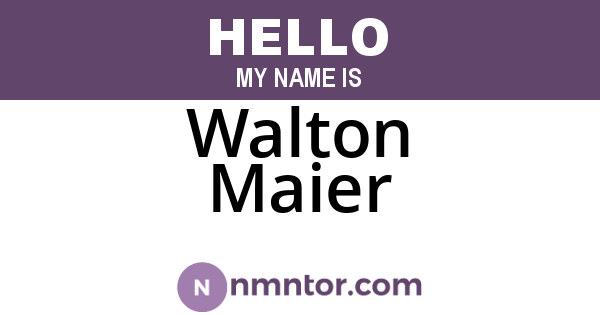 Walton Maier