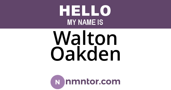 Walton Oakden