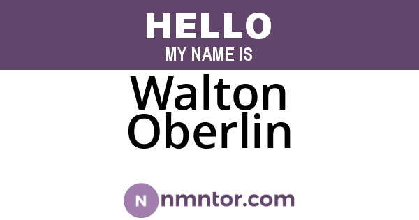 Walton Oberlin