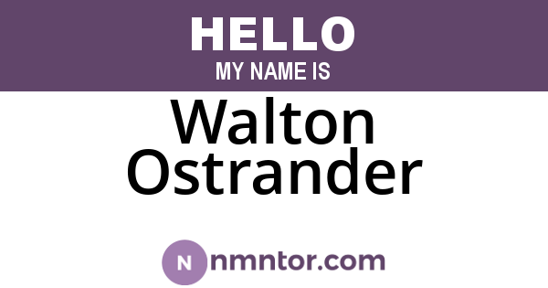 Walton Ostrander