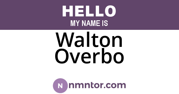 Walton Overbo