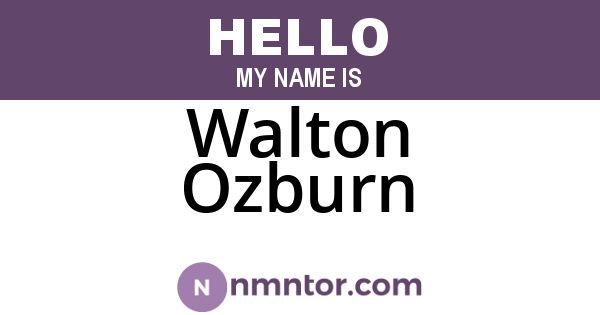 Walton Ozburn