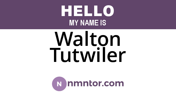 Walton Tutwiler