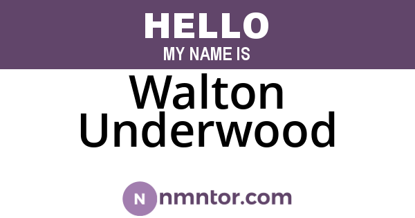Walton Underwood