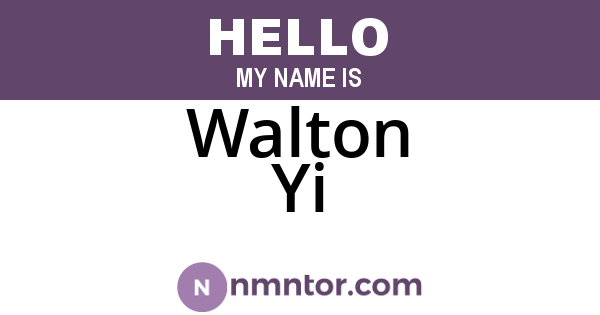 Walton Yi