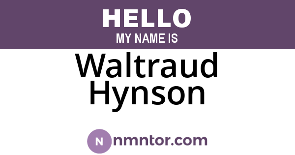Waltraud Hynson