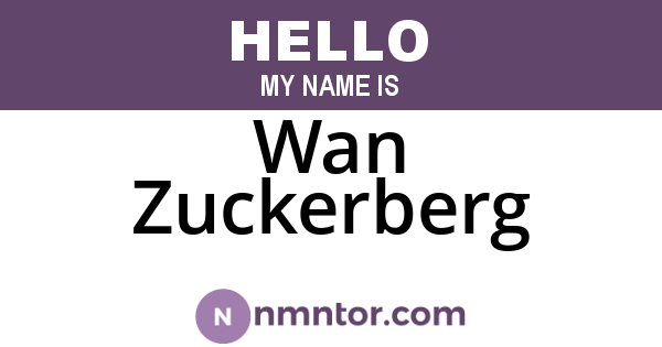Wan Zuckerberg