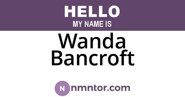 Wanda Bancroft