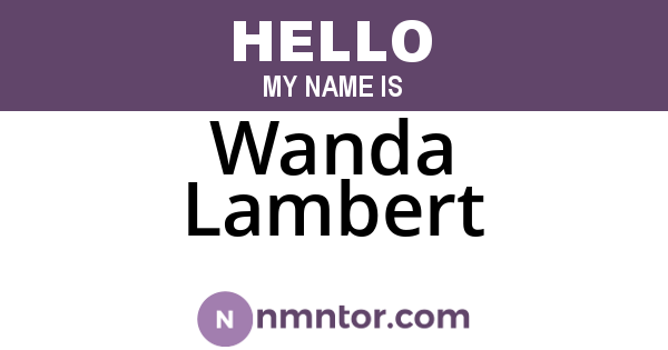 Wanda Lambert