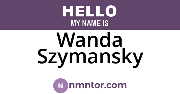 Wanda Szymansky
