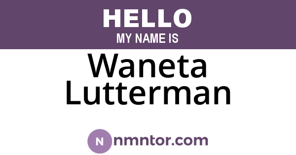 Waneta Lutterman