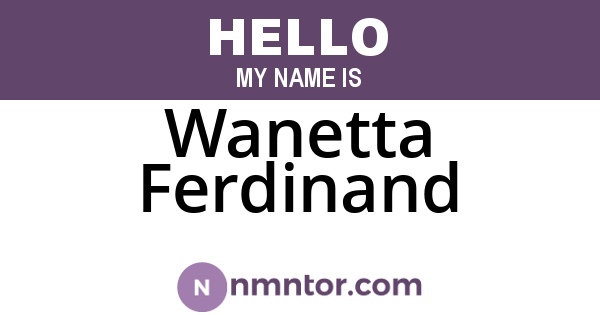 Wanetta Ferdinand