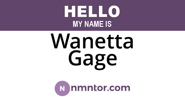 Wanetta Gage