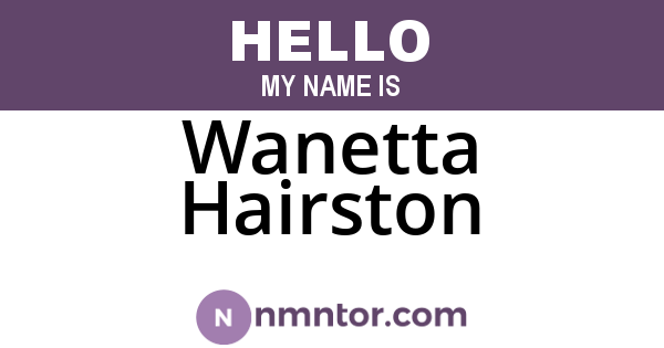 Wanetta Hairston