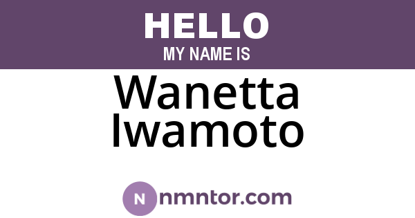 Wanetta Iwamoto