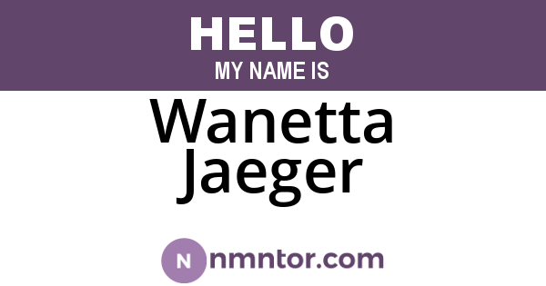 Wanetta Jaeger