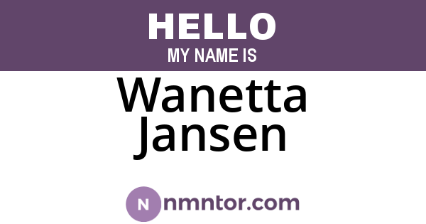 Wanetta Jansen