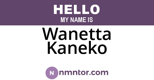 Wanetta Kaneko