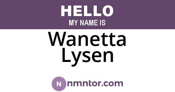 Wanetta Lysen