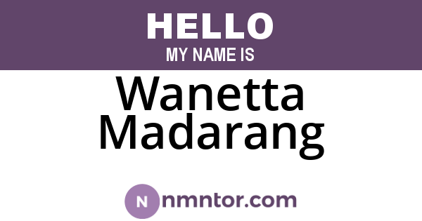 Wanetta Madarang