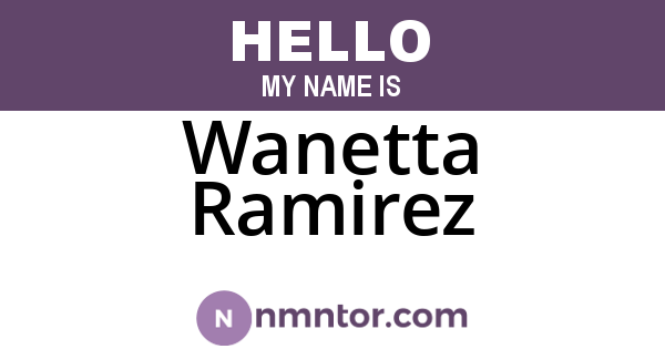 Wanetta Ramirez