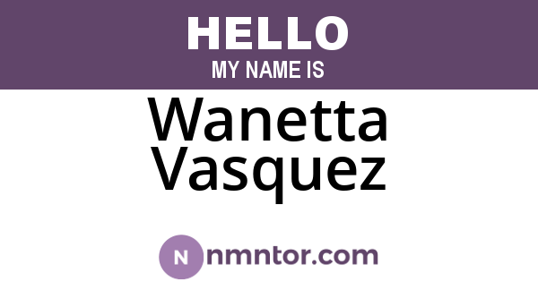 Wanetta Vasquez