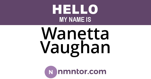 Wanetta Vaughan
