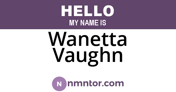 Wanetta Vaughn