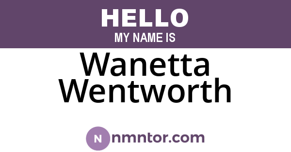 Wanetta Wentworth