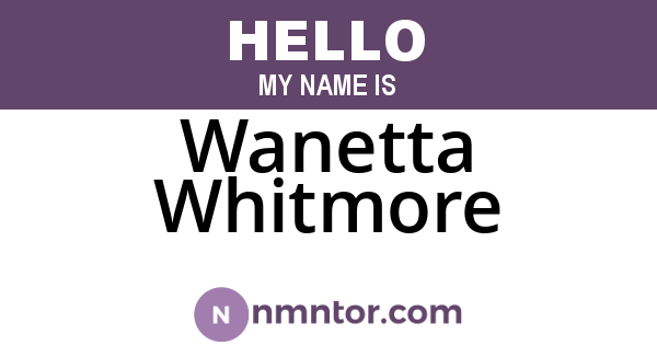 Wanetta Whitmore