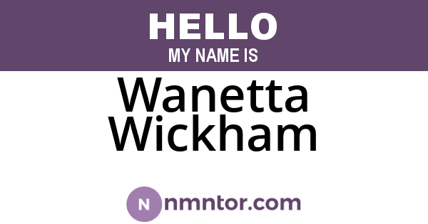 Wanetta Wickham
