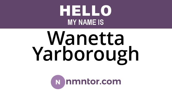 Wanetta Yarborough