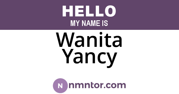 Wanita Yancy
