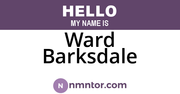 Ward Barksdale