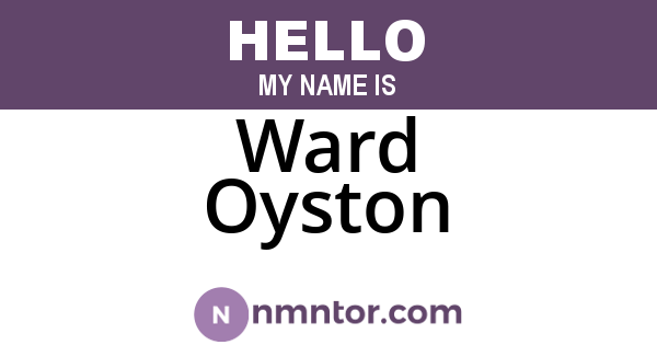 Ward Oyston