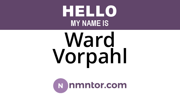 Ward Vorpahl