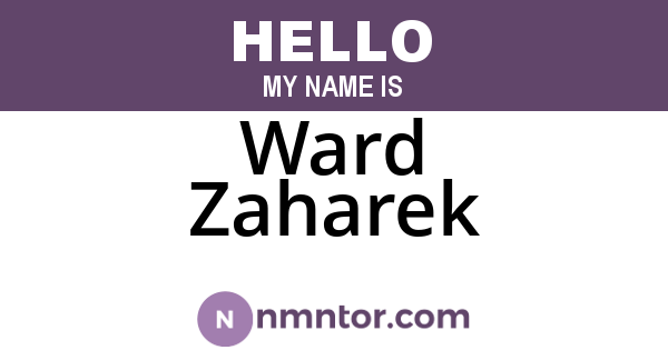 Ward Zaharek
