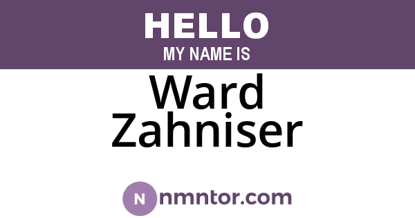 Ward Zahniser