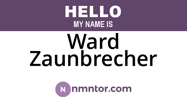 Ward Zaunbrecher