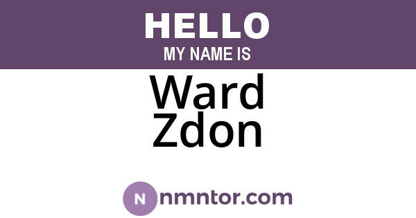Ward Zdon