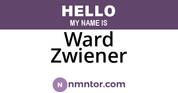 Ward Zwiener