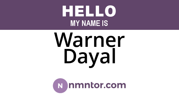 Warner Dayal